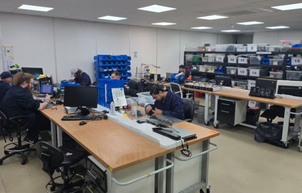 Team collaboration in modern office environment